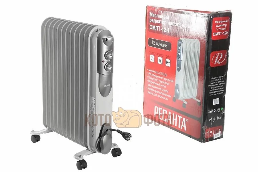 Радиатор масляный Ресанта ОМПТ-12Н (2,5 кВт) - фото 2