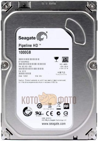 Жесткий диск Seagate Original SATA-II 1Tb ST1000VM002 (5900rpm) 64Mb 3.5 - фото 1