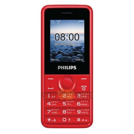 Мобильный телефон Philips Xenium E103 Red - фото 2