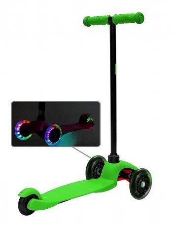 Самокат Y-SCOO mini A-5 Shine цв. green со светящими колесами - фото 2