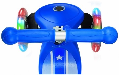 Самокат GLOBBER PRIMO Fantasy с 3 светящимися колесами STARS&amp;STRIPS Navy Blue  - фото 4
