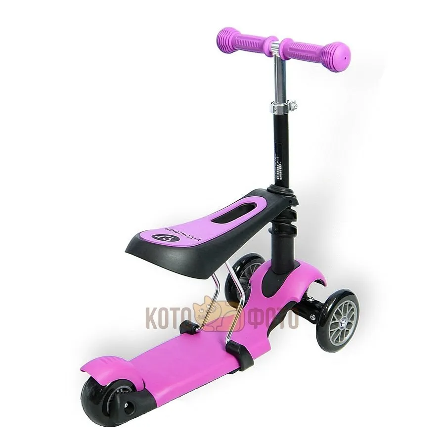 Самокат Y Bike glider Seat pink Каталка Самокат с сиденьем YG31B - фото 2