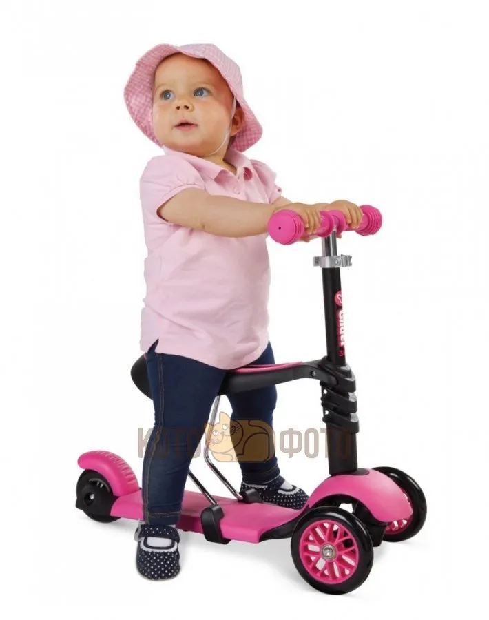 Самокат Y Bike glider Seat pink Каталка Самокат с сиденьем YG31B - фото 3
