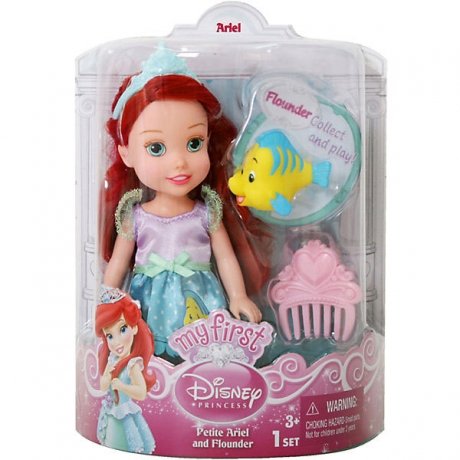 Кукла Disney Princess Дисней Малышка с питомцем 15 см, Ариэль - фото 1