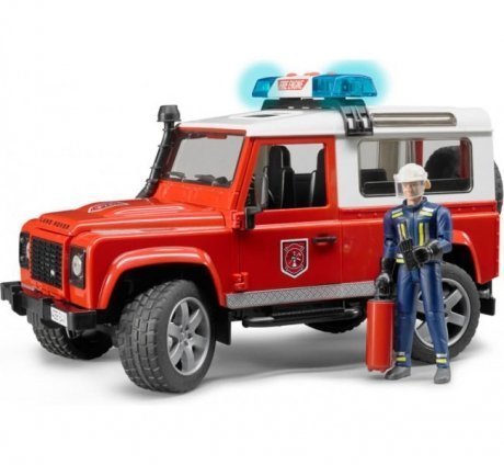 Внедорожник Bruder Land Rover Defender Station Wagon Пожарная с фигуркой - фото 2