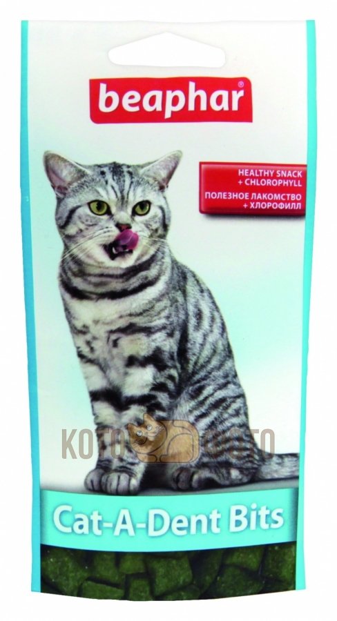 Фото - Beaphar Подушечки для чистки зубов у кошек (Cat-a-Dent Bits), 75шт (11406/11404) beaphar витамины для кошек со вкусом сыра мышки kittys cheese 75шт 12511