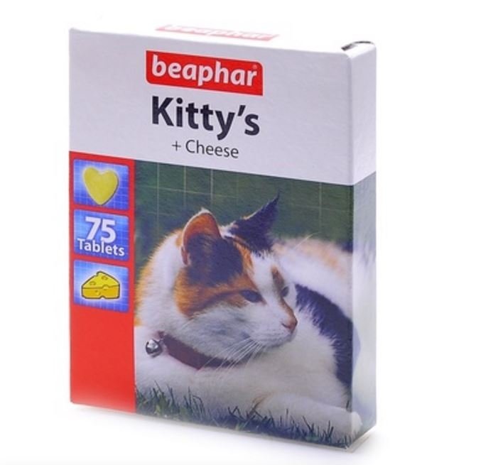Beaphar Витамины для кошек со вкусом сыра, мышки (Kittys Cheese)75шт (12511)