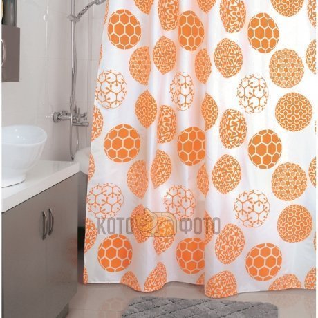 Шторка для ванной комнаты Milardo Orange dots 850P180M11 - фото 1