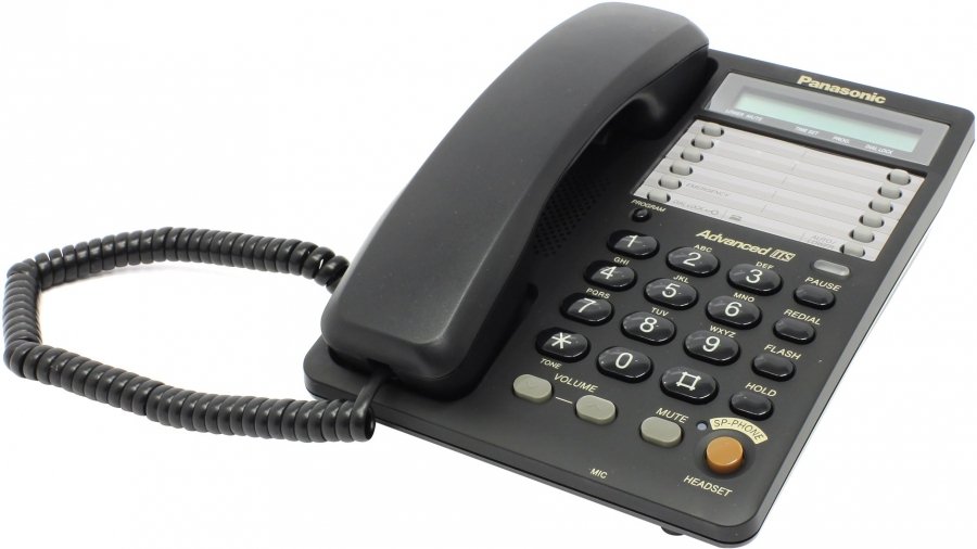 Телефон проводной Panasonic KX-TS2365RUB, черный