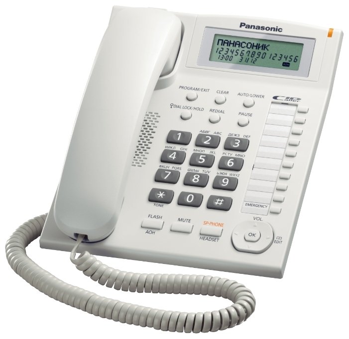 Телефон проводной Panasonic KX-TS2388RUW, белый