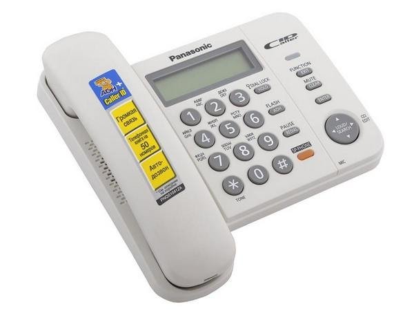 Телефон проводной Panasonic KX-TS2358RUW, белый