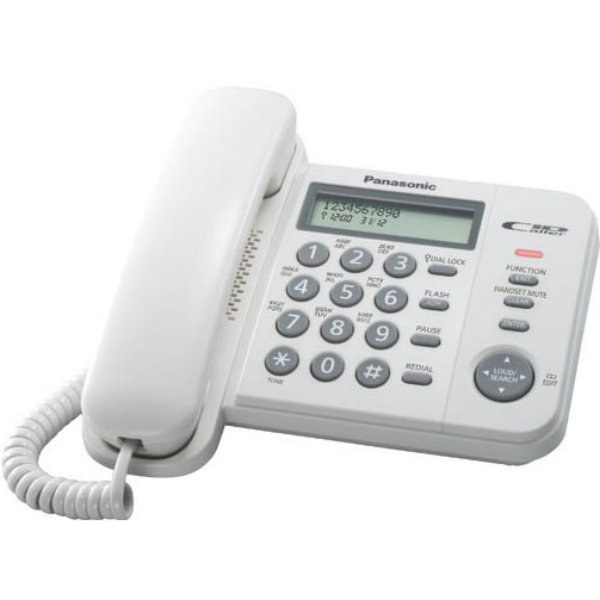 Телефон проводной Panasonic KX-TS2356RUW, белый