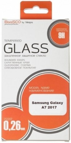 Защитное стекло BoraSCO Full Cover для Samsung Galaxy A7 (2017) Черная рамка - фото 2