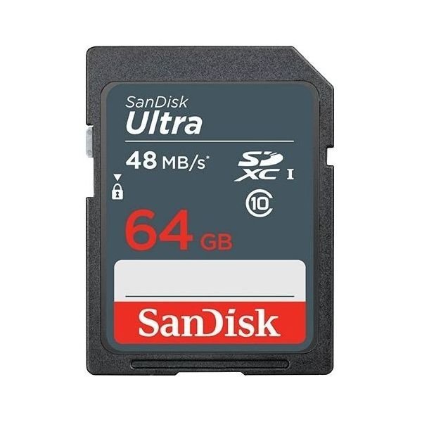 Карта памяти SanDisk SDXC 64GB Class 10 Ultra 48 (SDSDUNB-064G-GN3IN) - фото 1