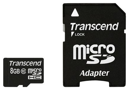 Карта памяти Transcend Micro SDHC Card 8GB Class 10 adapter