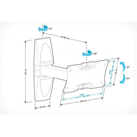 Кронштейн для телевизора Holder LCDS-5063 черный - фото 4