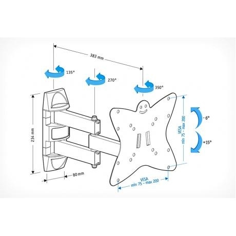 Кронштейн для телевизора Holder LCDS-5038 металлик - фото 3