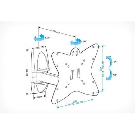 Кронштейн для телевизора Holder LCDS-5037 металлик - фото 3
