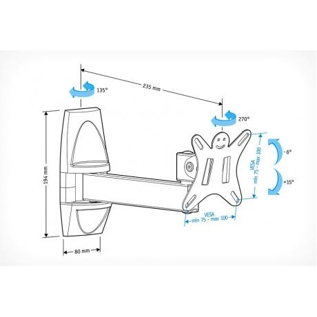 Кронштейн для телевизора Holder LCDS-5004 металлик - фото 4