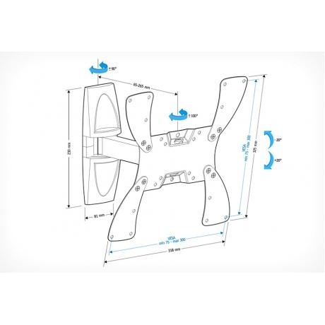 Кронштейн для телевизора Holder LCDS-5020 белый - фото 3