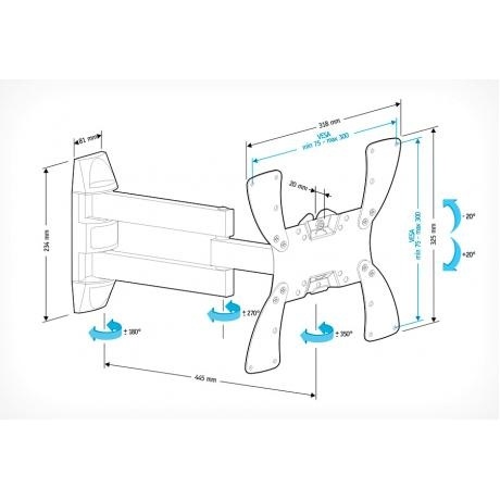 Кронштейн для телевизора Holder LCDS-5066 черный - фото 3