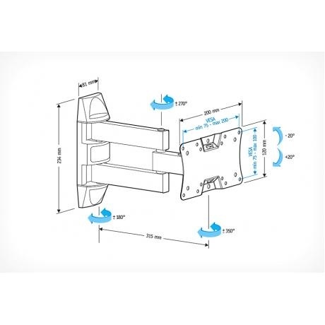 Кронштейн для телевизора Holder LCDS-5065 черный - фото 3