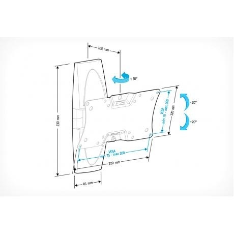 Кронштейн для телевизора Holder LCDS-5062 белый - фото 3