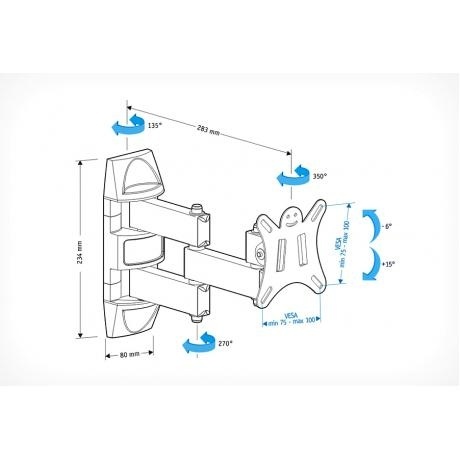 Кронштейн для телевизора Holder LCDS-5039 металлик - фото 4