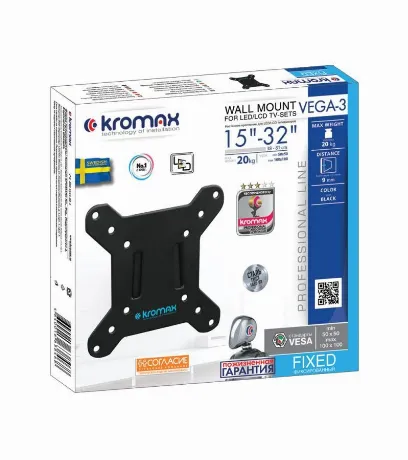 Кронштейн для телевизора Kromax VEGA-3 new черный 15"-32" макс.2...