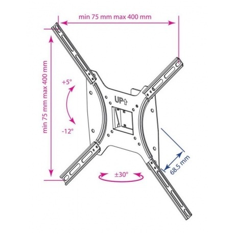 

Кронштейн для телевизора Kromax OPTIMA-402 черный 15"-55" макс.25кг настенный поворот и наклон