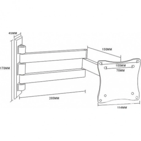 Кронштейн для телевизора Arm Media LCD-7101 белый 10"-26" макс.1...