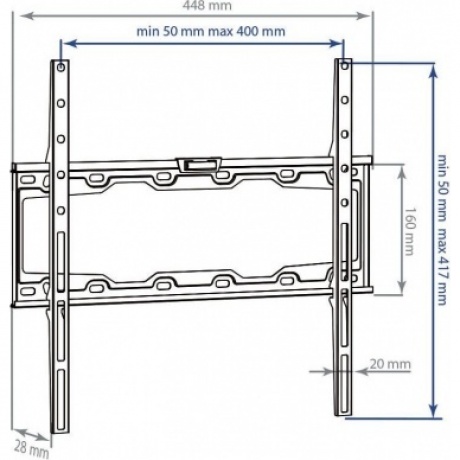 Кронштейн для телевизора Kromax ELEMENT-3 черный 22"-65" макс.50кг настенный фиксированный - фото 3
