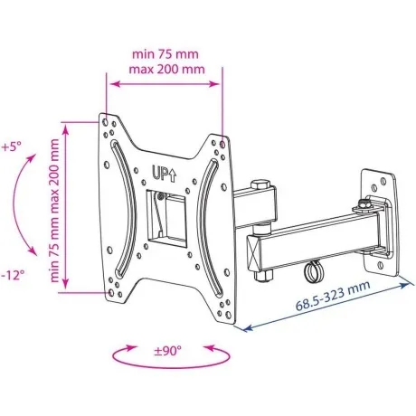Кронштейн для телевизора Kromax OPTIMA-204 черный 15"-42" макс.2...