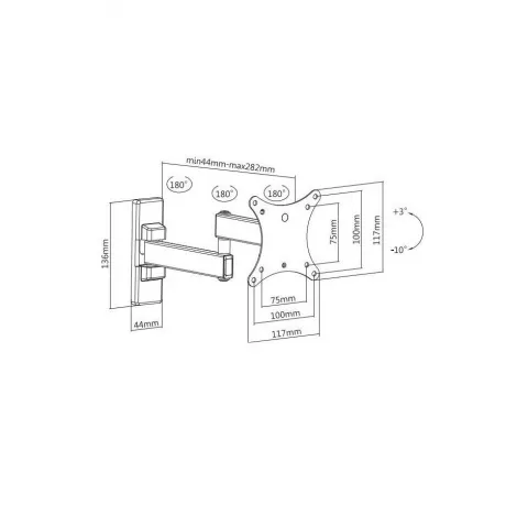 Кронштейн для телевизора Ultramounts UM 875 черный 13"-27" макс....