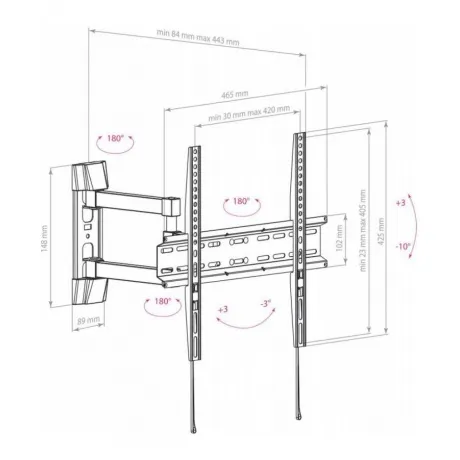 Кронштейн для телевизора Arm Media LCD-414 черный 26"-55" макс.3...