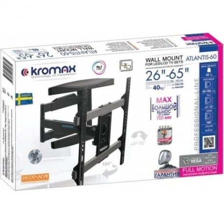 Кронштейн для телевизора Kromax ATLANTIS-60 черный 26"-65" макс....