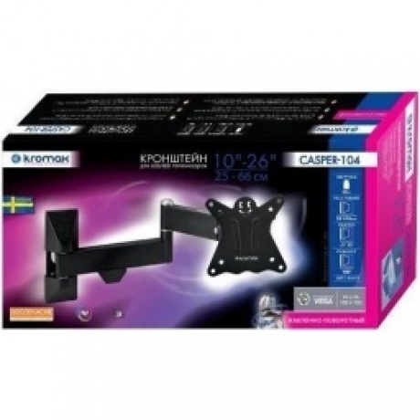 Кронштейн для телевизора Kromax CASPER-104 черный 10"-32" макс.25кг настенный поворот и наклон - фото 3