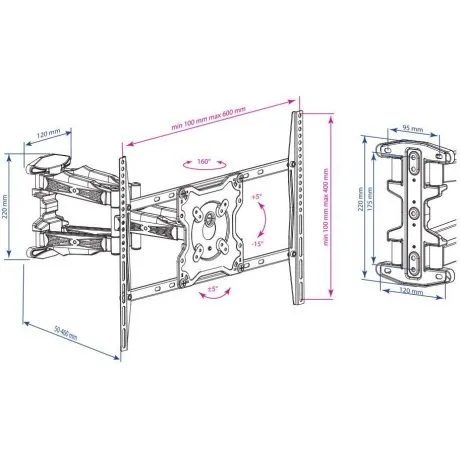Кронштейн для телевизора Kromax ATLANTIS-46 серый 22"-65" макс.4...