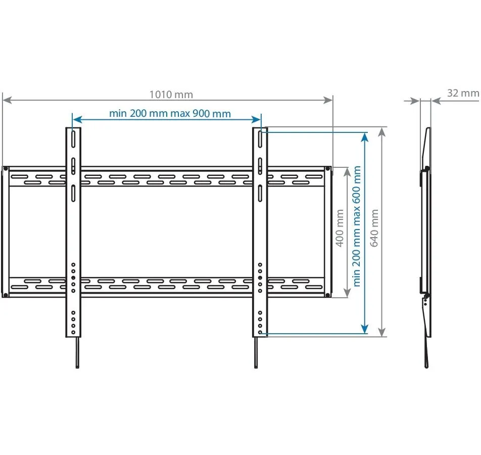 Кронштейн для телевизора Arm Media PT-100 черный 55"-100" макс.80кг настенный фиксированный - фото 2