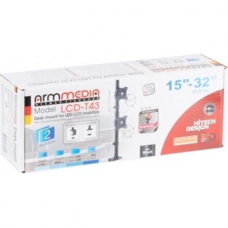 Кронштейн для мониторов Arm Media LCD-T43 (макс. 20кг) черный - фото 5