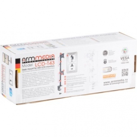 Кронштейн для мониторов Arm Media LCD-T43 (макс. 20кг) черный - фото 6