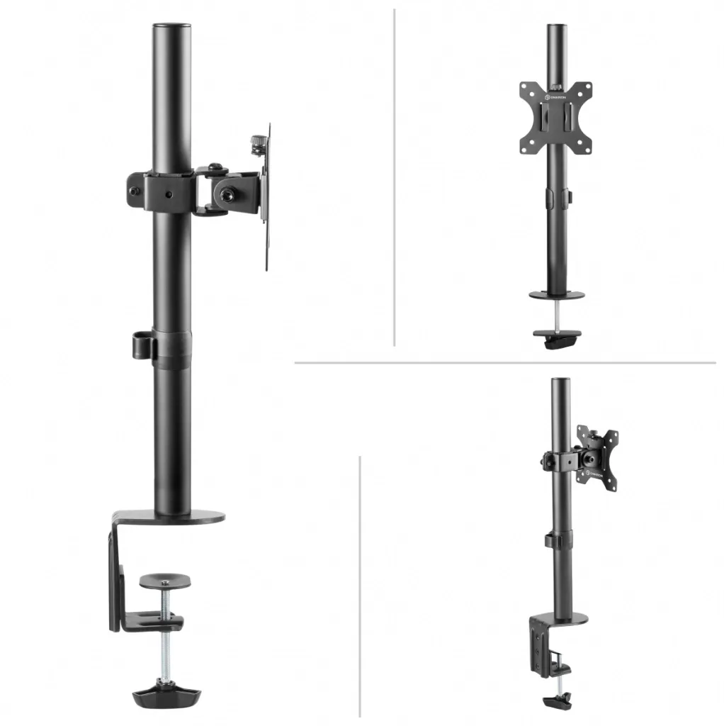 Кронштейн настольный ONKRON D101E 10-34"(д/мониторов, наклон -45°/+45°, поворот360°, 10кг, черный) - фото 2