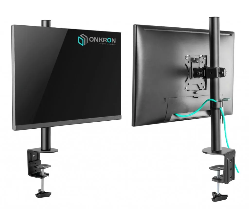 Кронштейн настольный ONKRON D101E 13"-34"(д/мониторов, наклон -45°/+45°, поворот360°, 10кг, черный) - фото 7