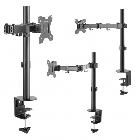 

Кронштейн настольный ONKRON D121E 10-34"(д/мониторов, наклон -45°/+45°, поворот360°, 10кг, черный)