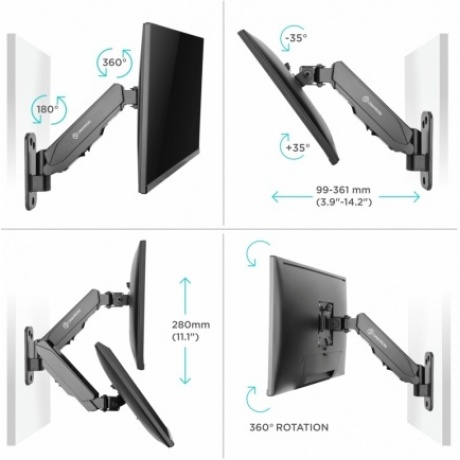 Кронштейн для телевизора Onkron G120 (макс.8кг) черный - фото 4