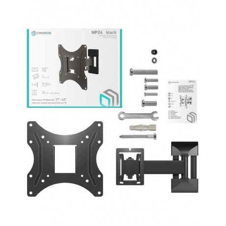 Кронштейн для телевизора Onkron NP24 (макс.35кг) Black - фото 6