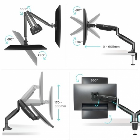 Кронштейн для мониторов Onkron G200 черный - фото 2