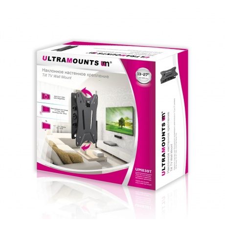 Кронштейн Ultramounts UM830T (до 25кг) Black - фото 2