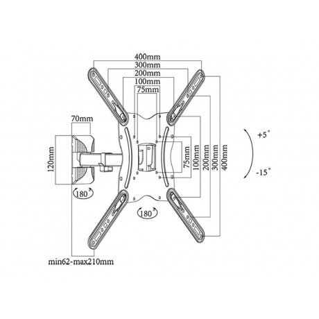 Кронштейн HARPER TVF-63 Black наклонно-поворотный - фото 6