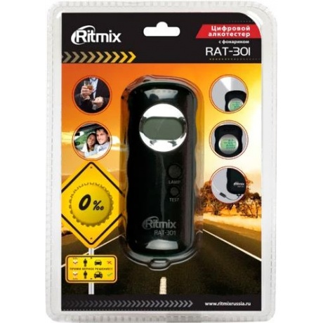 Алкотестер Ritmix RAT-301 полупроводниковый черный - фото 3